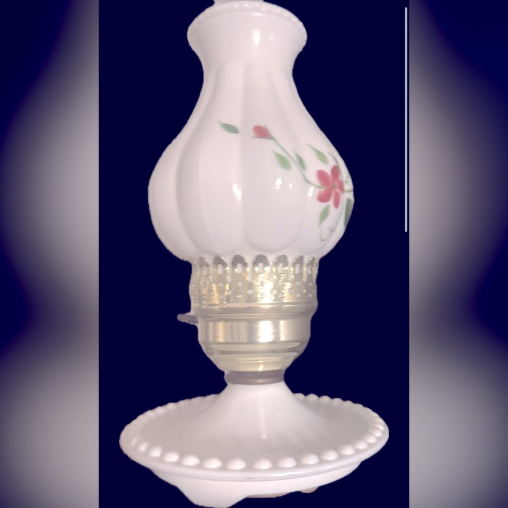 This lamps are in very good condition they are milk glass antique $98.00 each